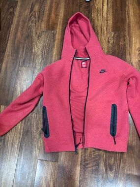 Nike Red-Pink Hooded Zip Jacket